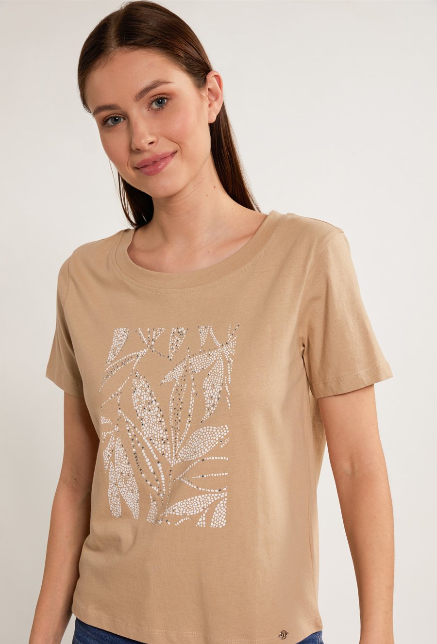 T-shirt z ozdobnym panelem