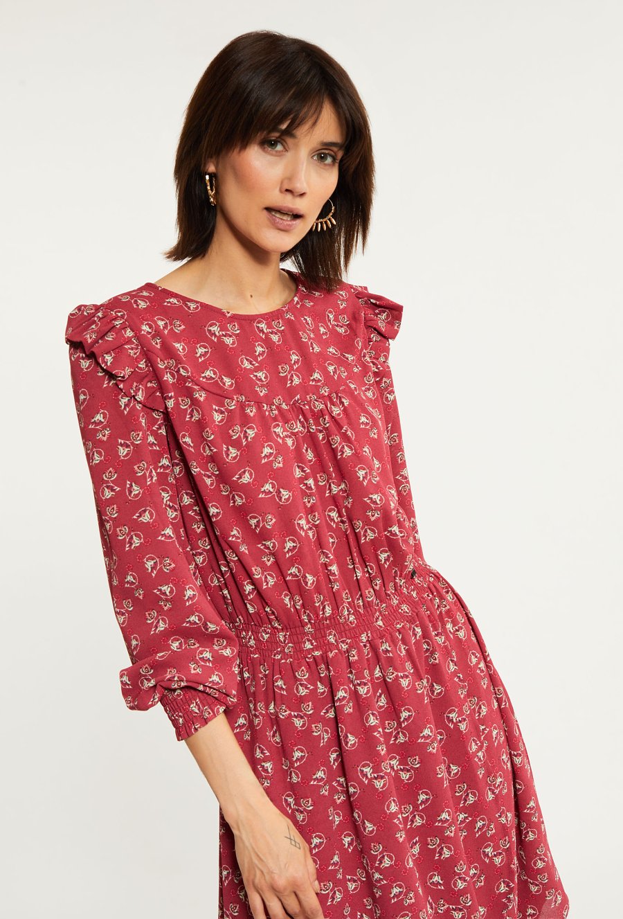 Sukienka mini w kwiatowy print