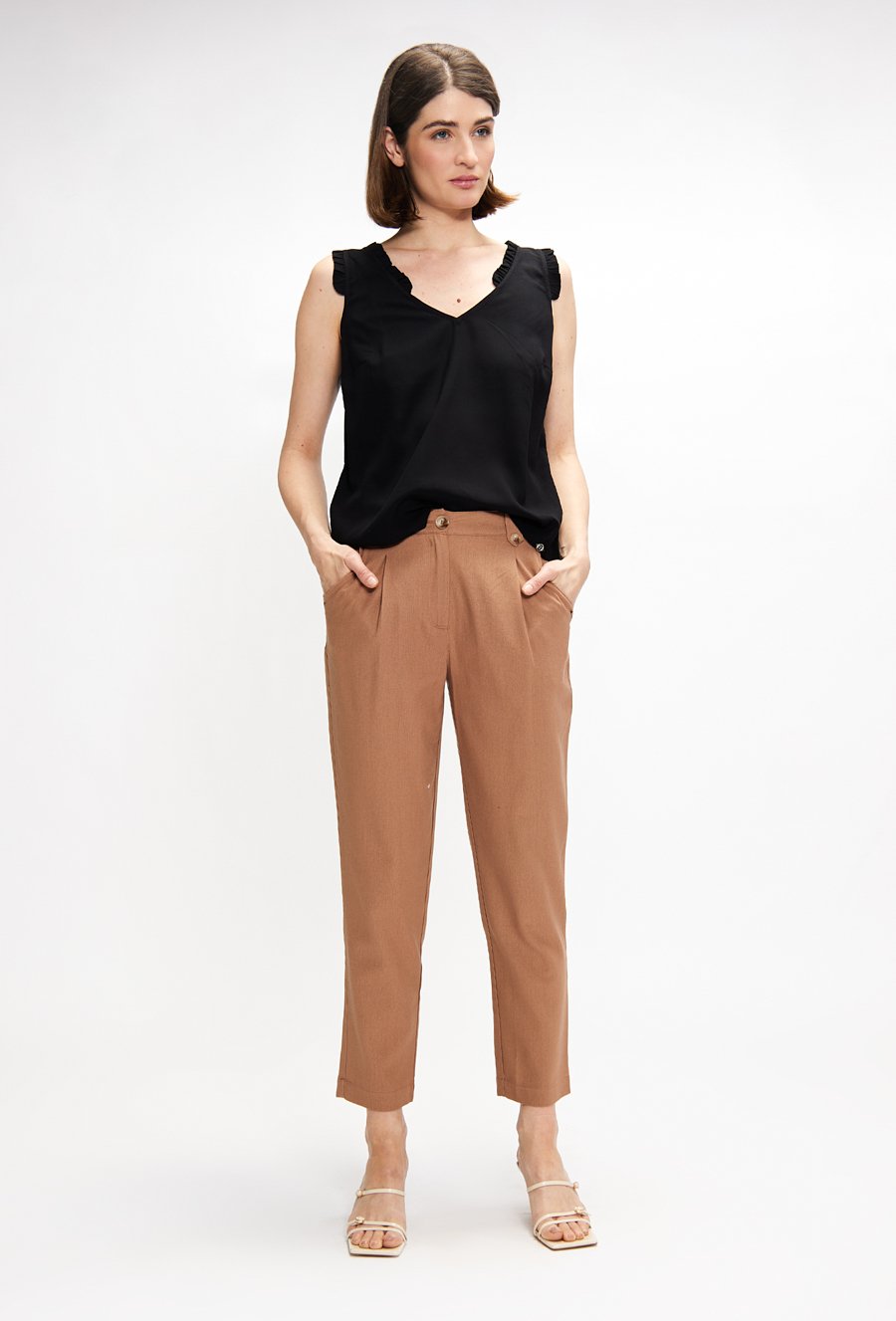 Spodnie z wiskozy oraz lnu