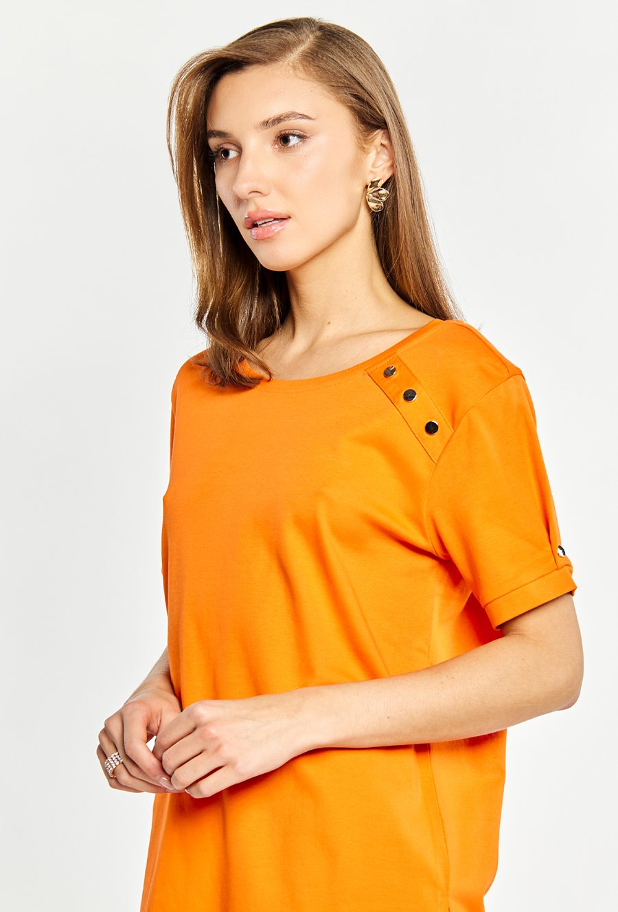 T-shirt damski z bawełny