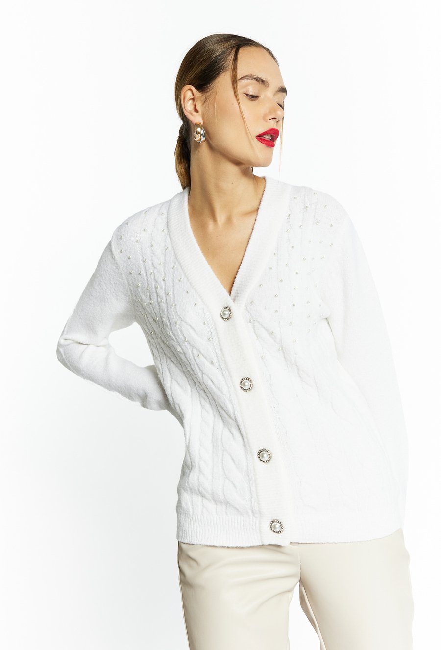 Kardigan z ozdobnymi guzikami