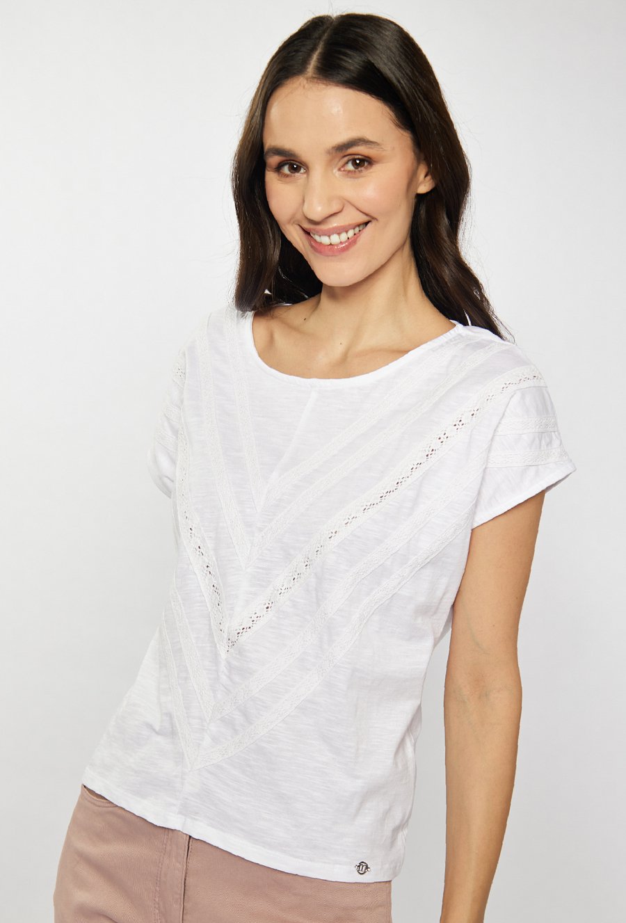 Bawełniana bluzka z kr&oacute;tkim rękawem