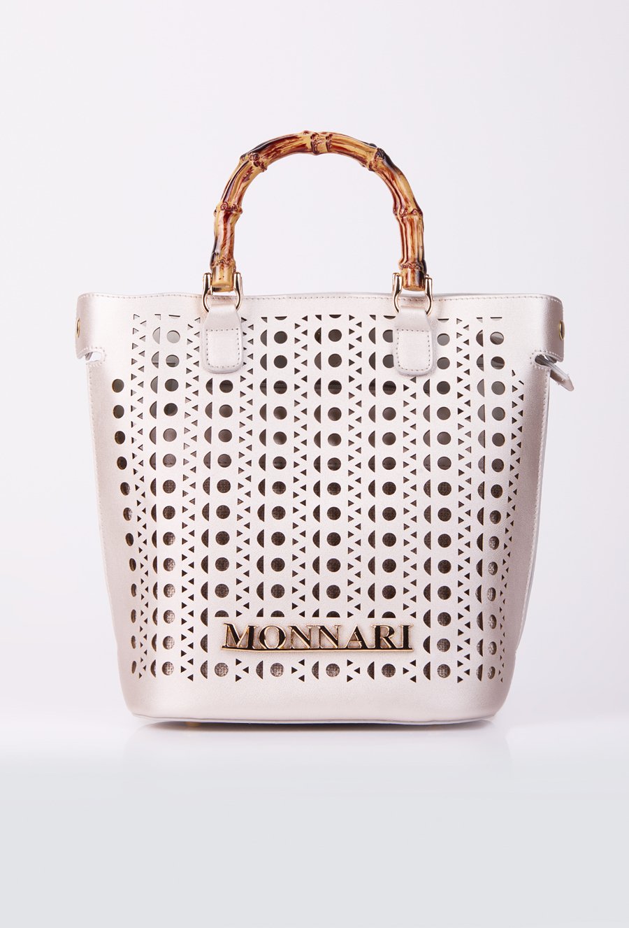 Torebka ażurowa z bambusowymi rączkami