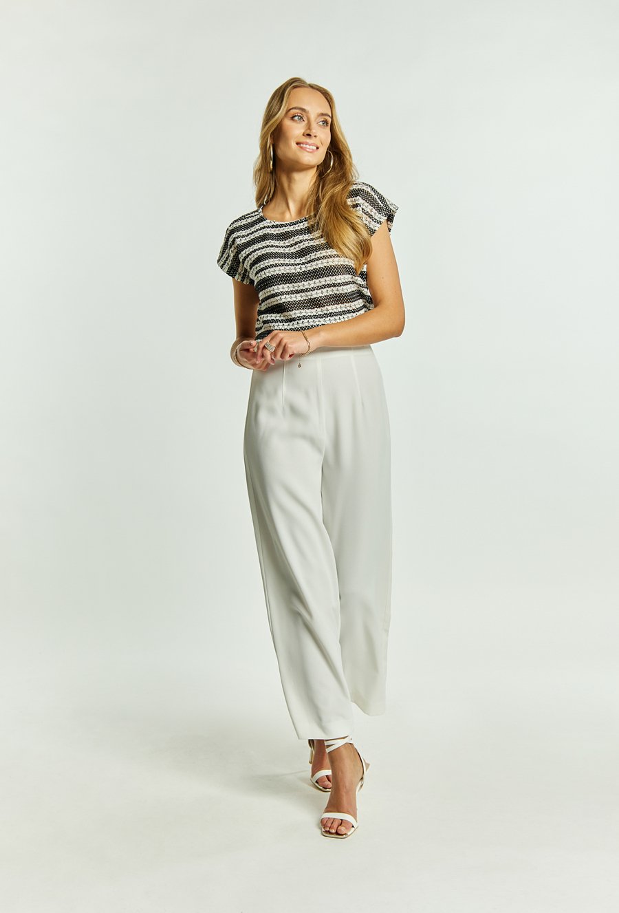 Eleganckie spodnie z szeroką nogawką