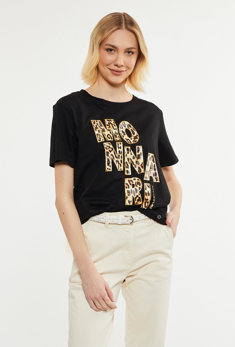 T-shirt z napisem Monnari w zwierzęcy wz&oacute;r