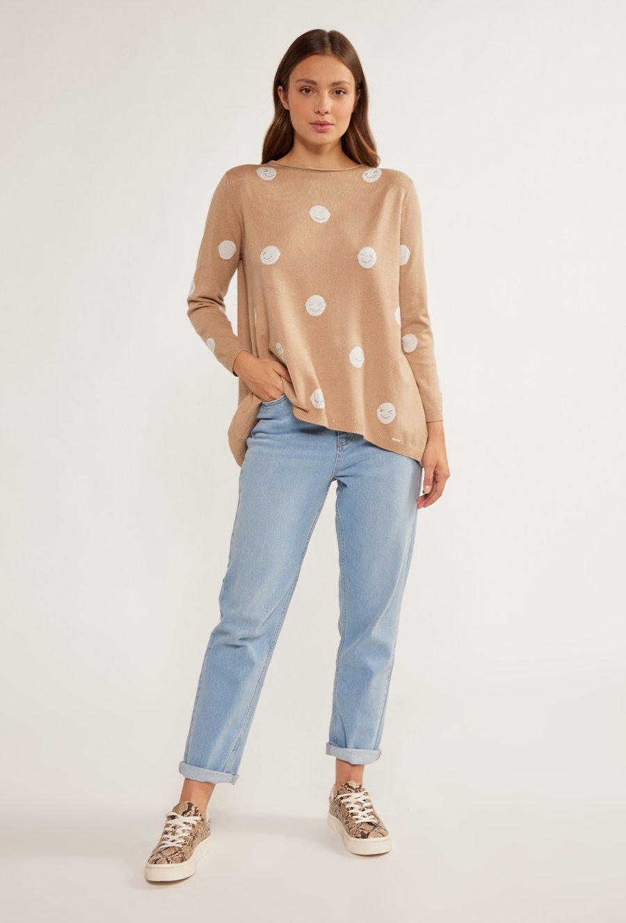 Sweter damski z buźkami