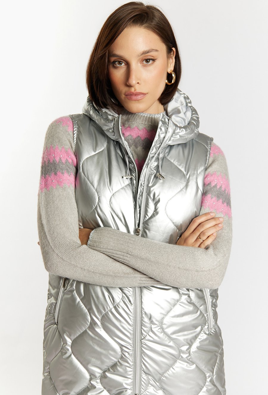 Pikowana kamizelka o dłuższym kroju