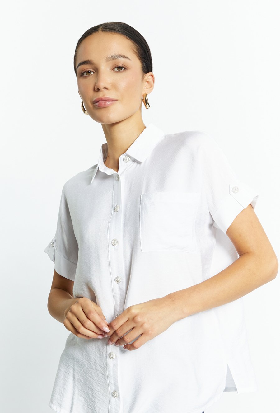 Bluzka koszulowa z kr&oacute;tkim rękawem