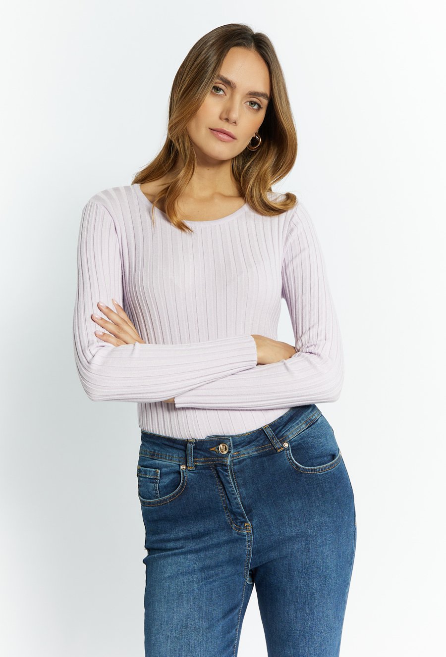 Przylegający sweter damski