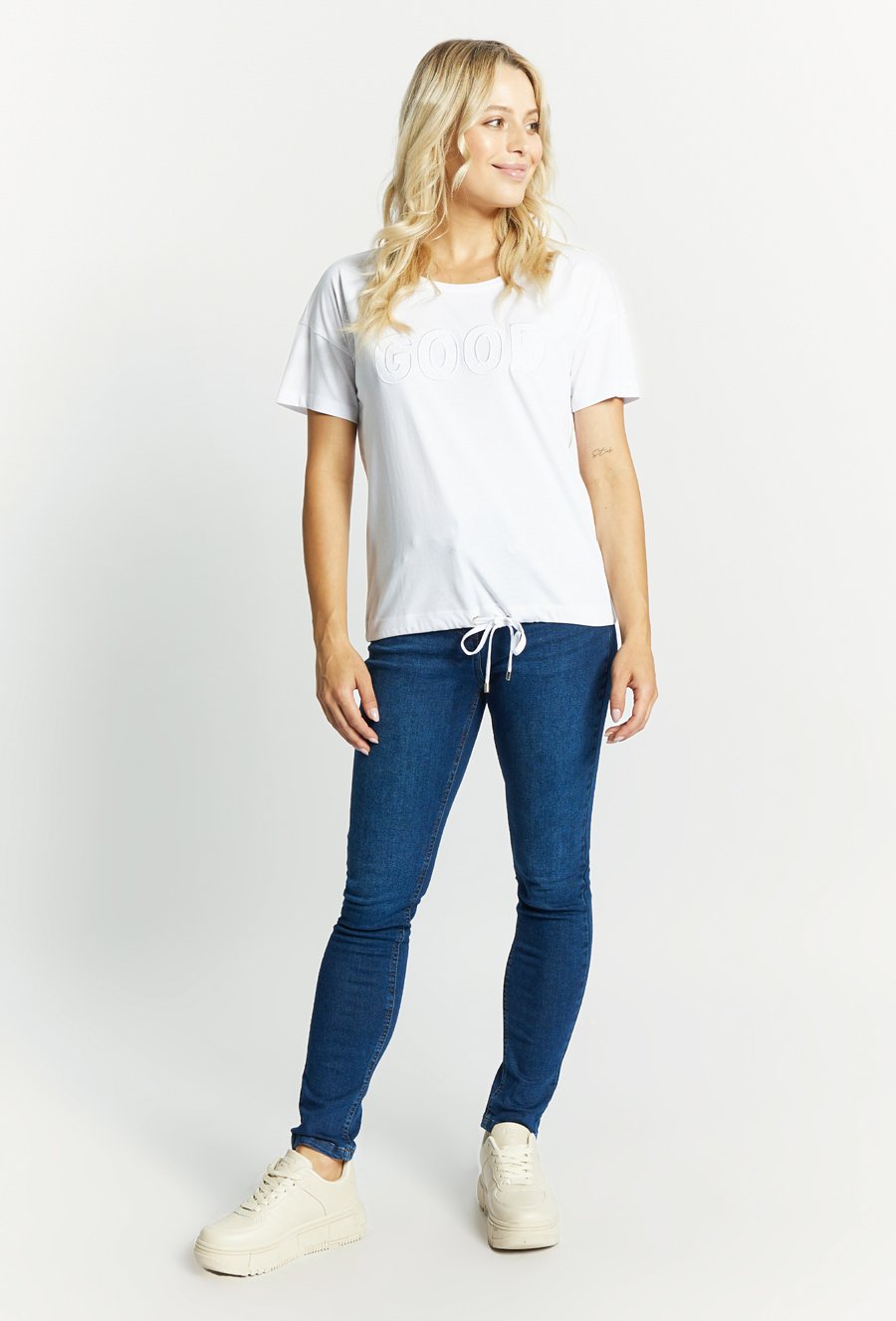 Dzianinowy T-shirt z wiązaniem