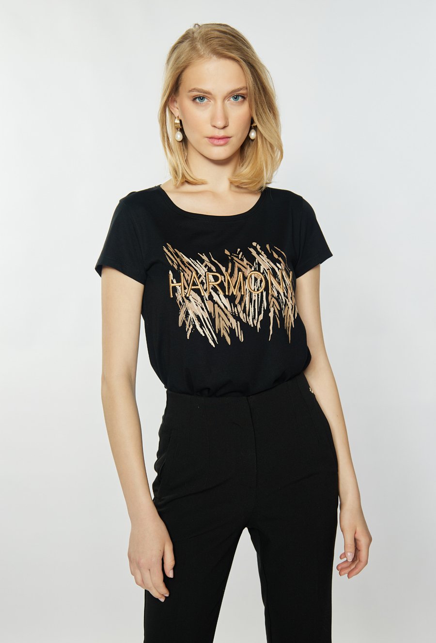 T-shirt z ozdobnym panelem