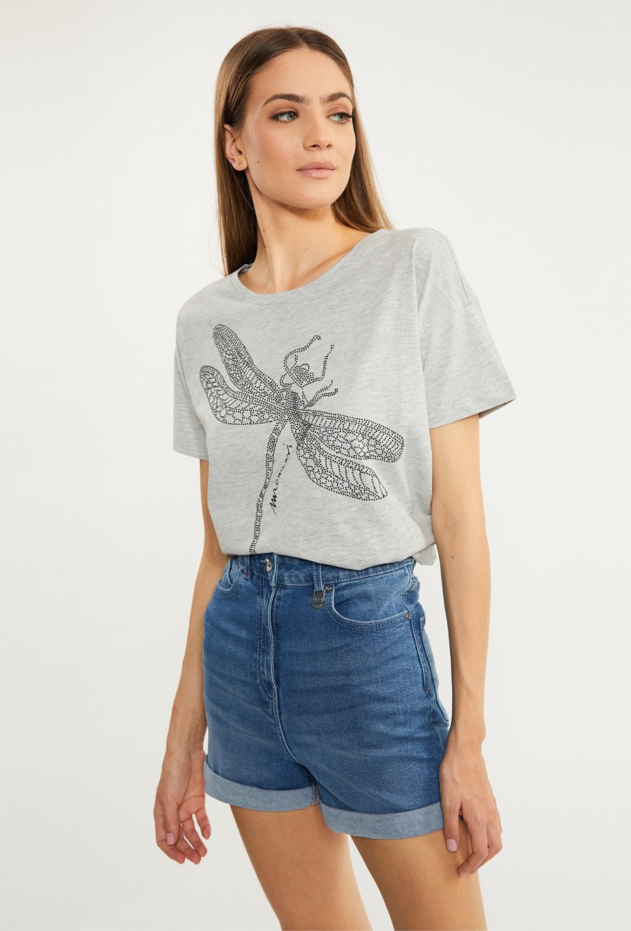 Jeansowe szorty z wysokim stanem