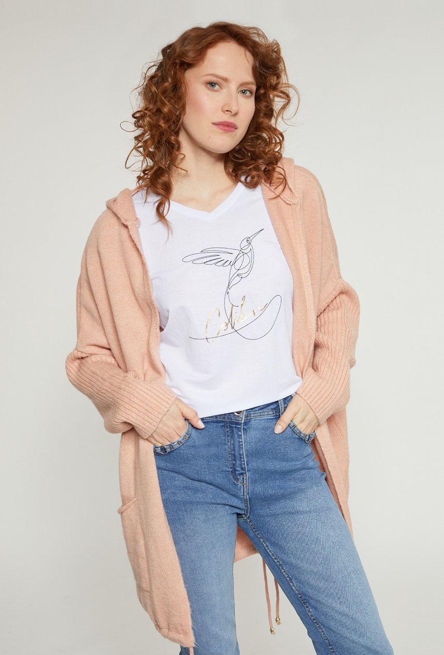 Kardigan damski o kroju nietoperza