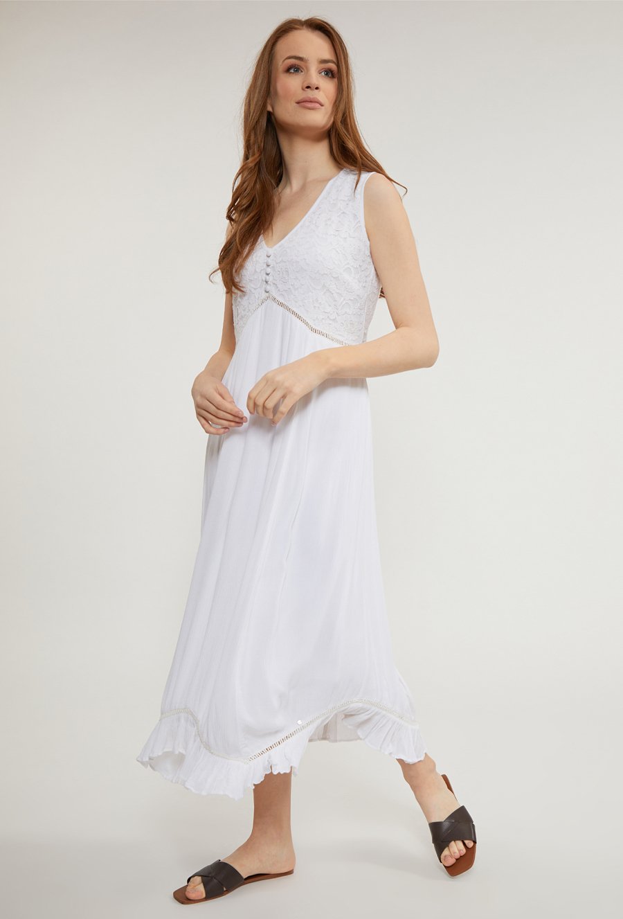 Sukienka maxi z falbaną