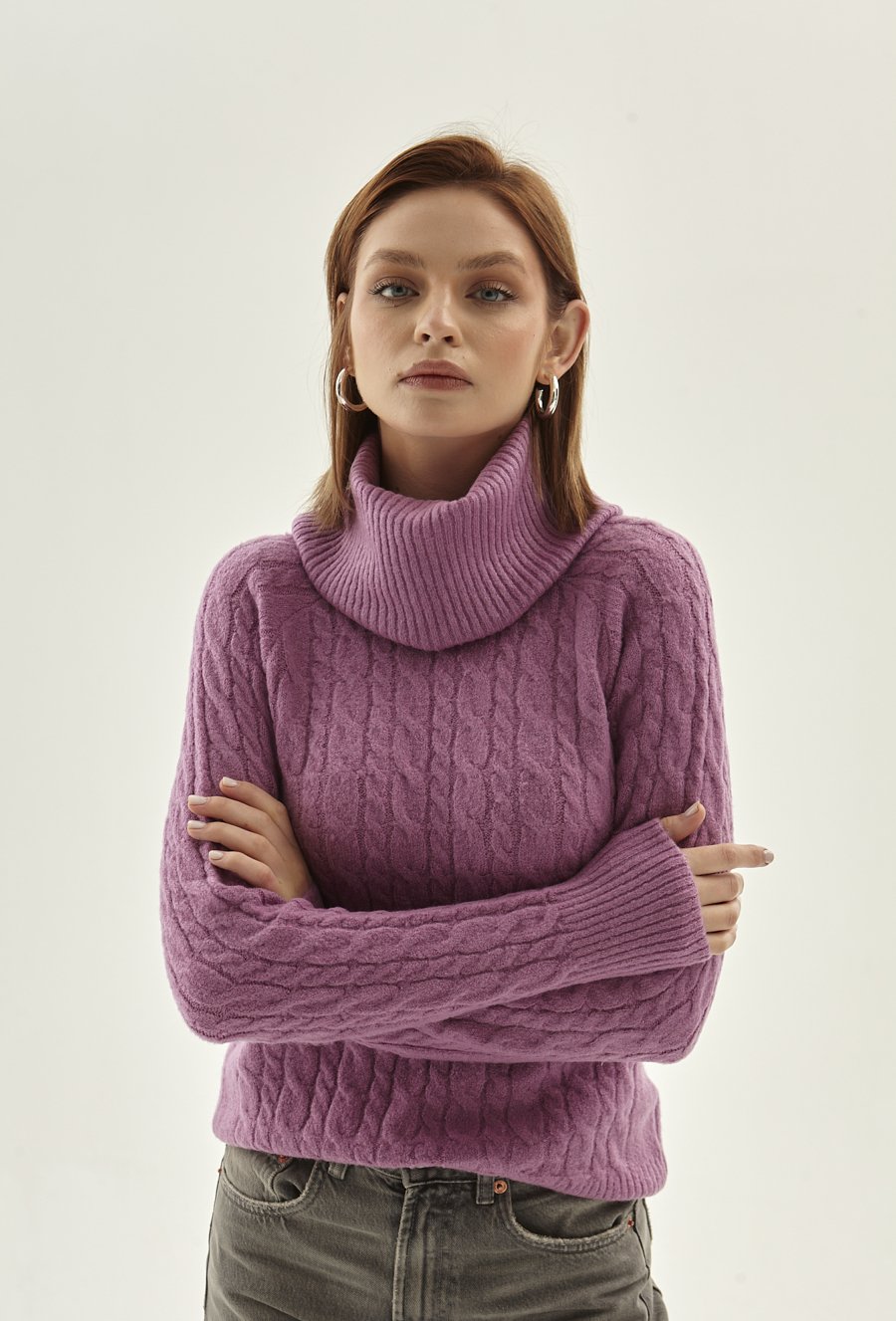 Golf z warkoczowym splotem