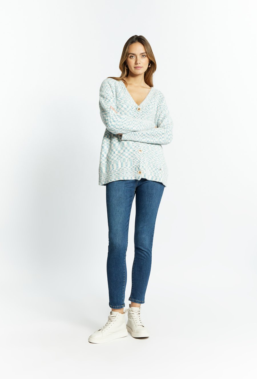 Sweter damski z guzikami