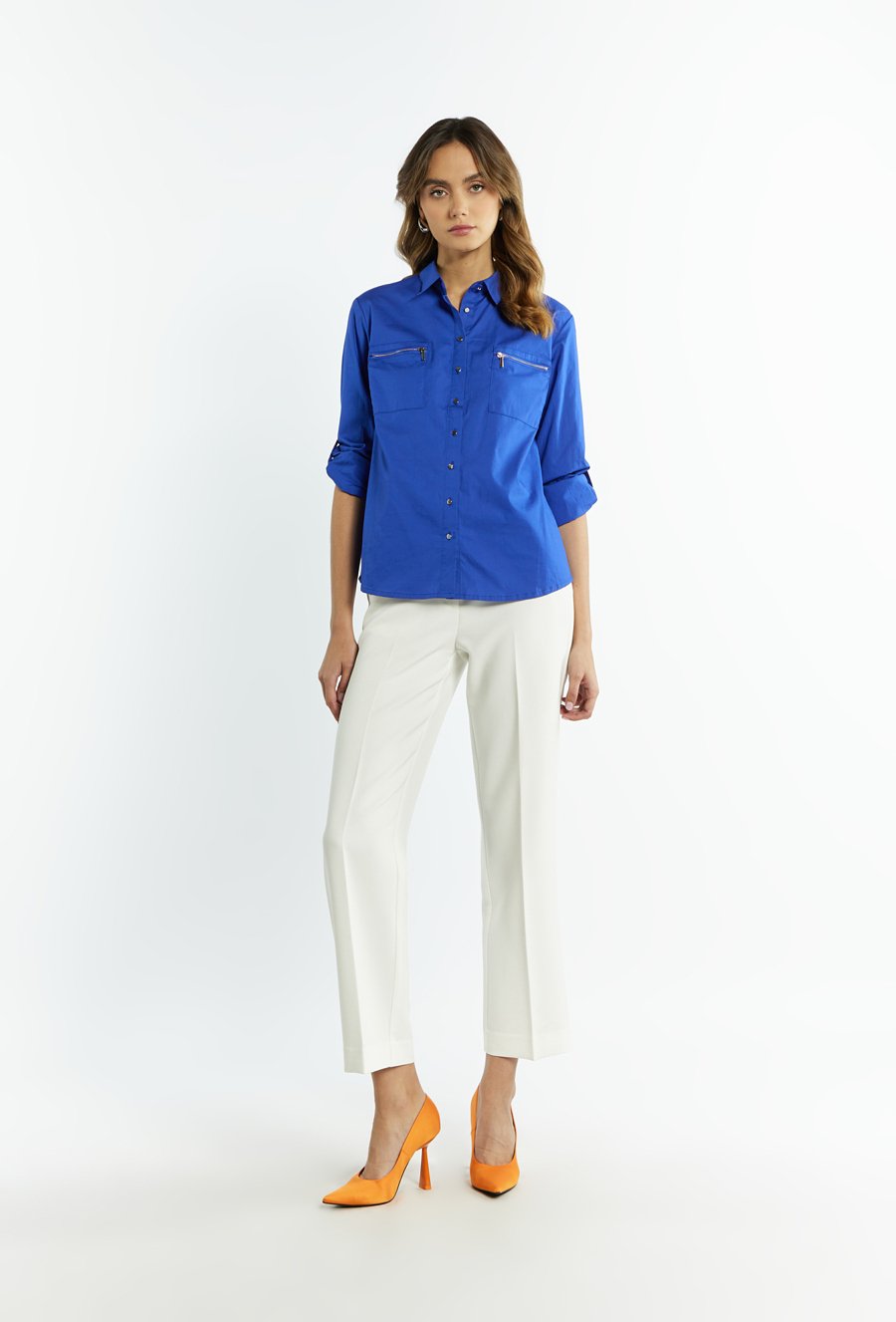 Koszula damska z podwijanymi rękawami