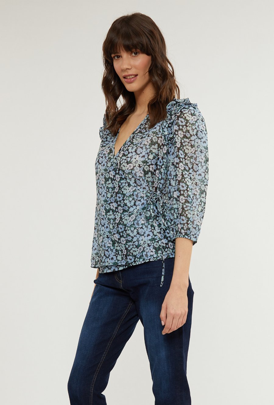 Kopertowa bluzka w kwiatowy print