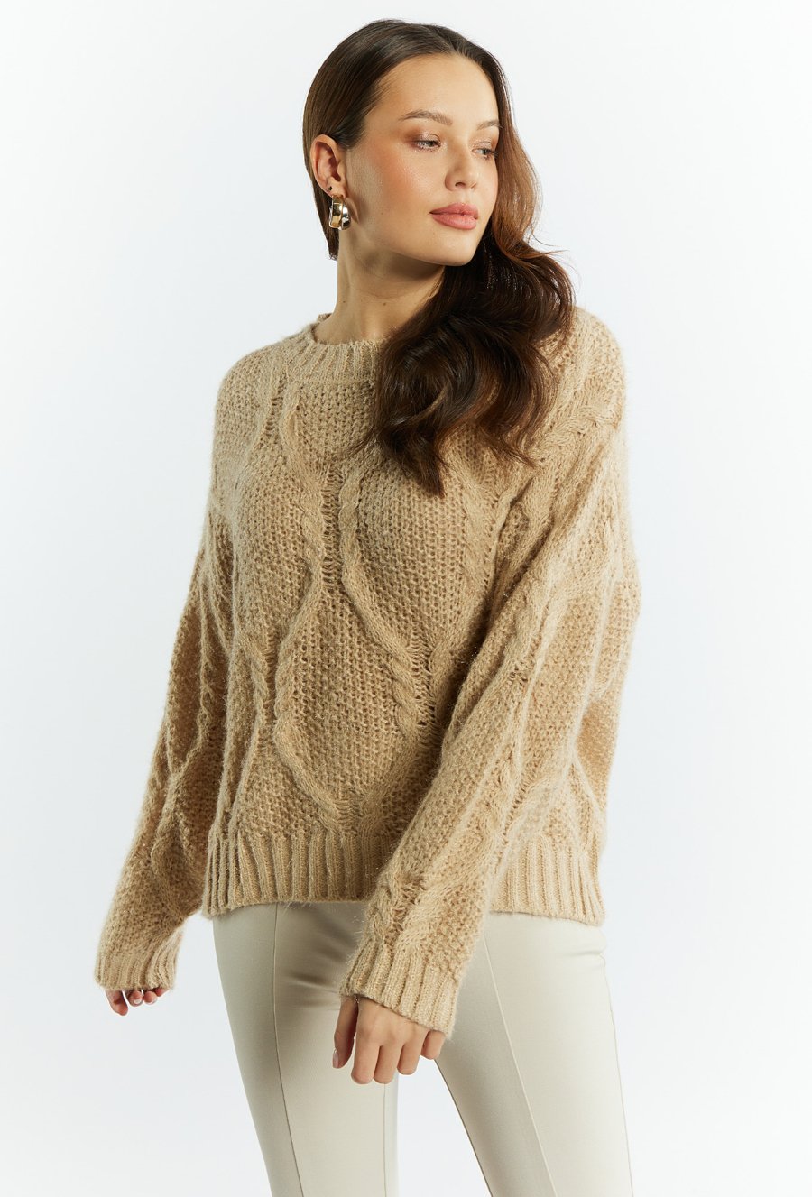 Sweter damski ze splotem