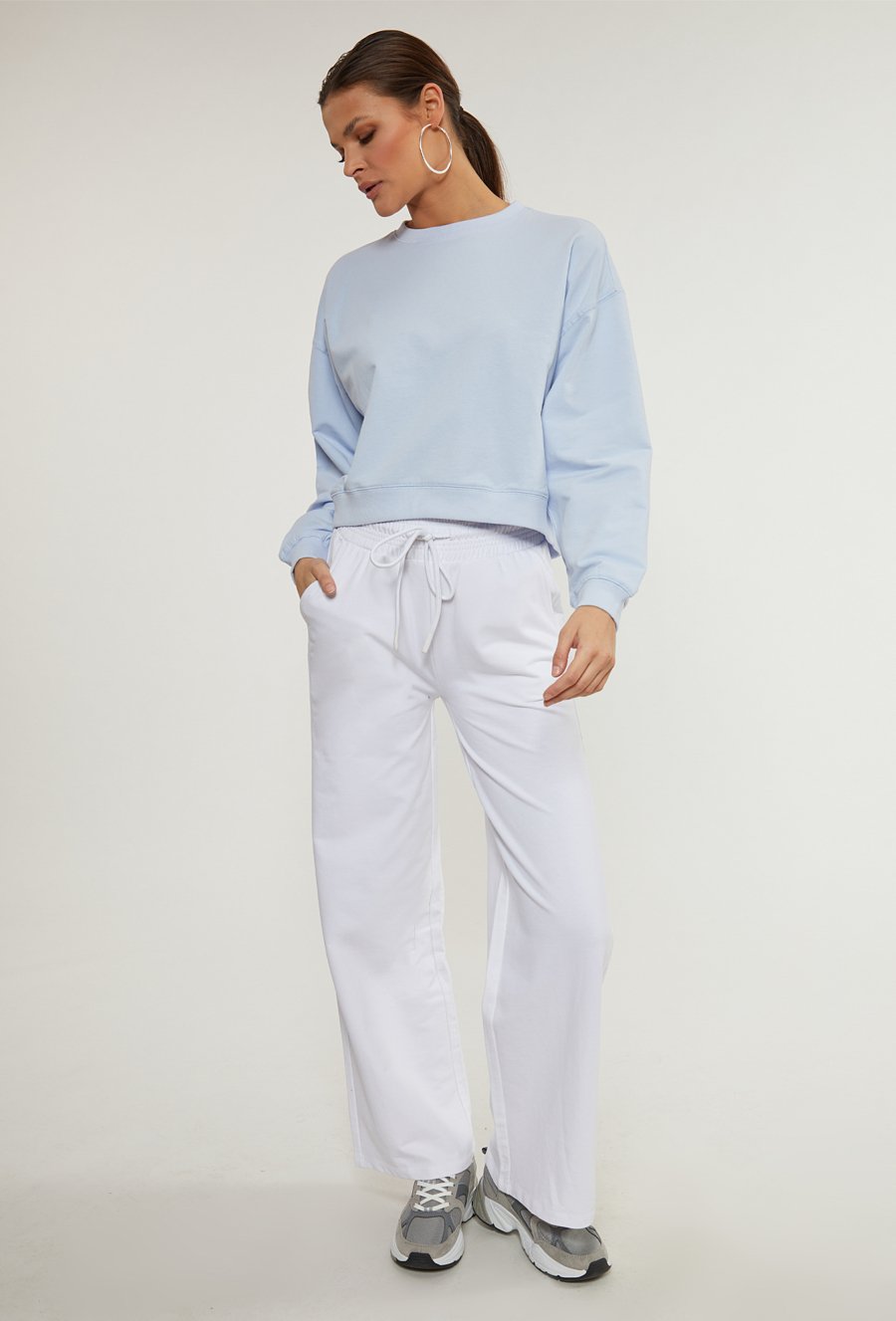 Gładka bluza crop top