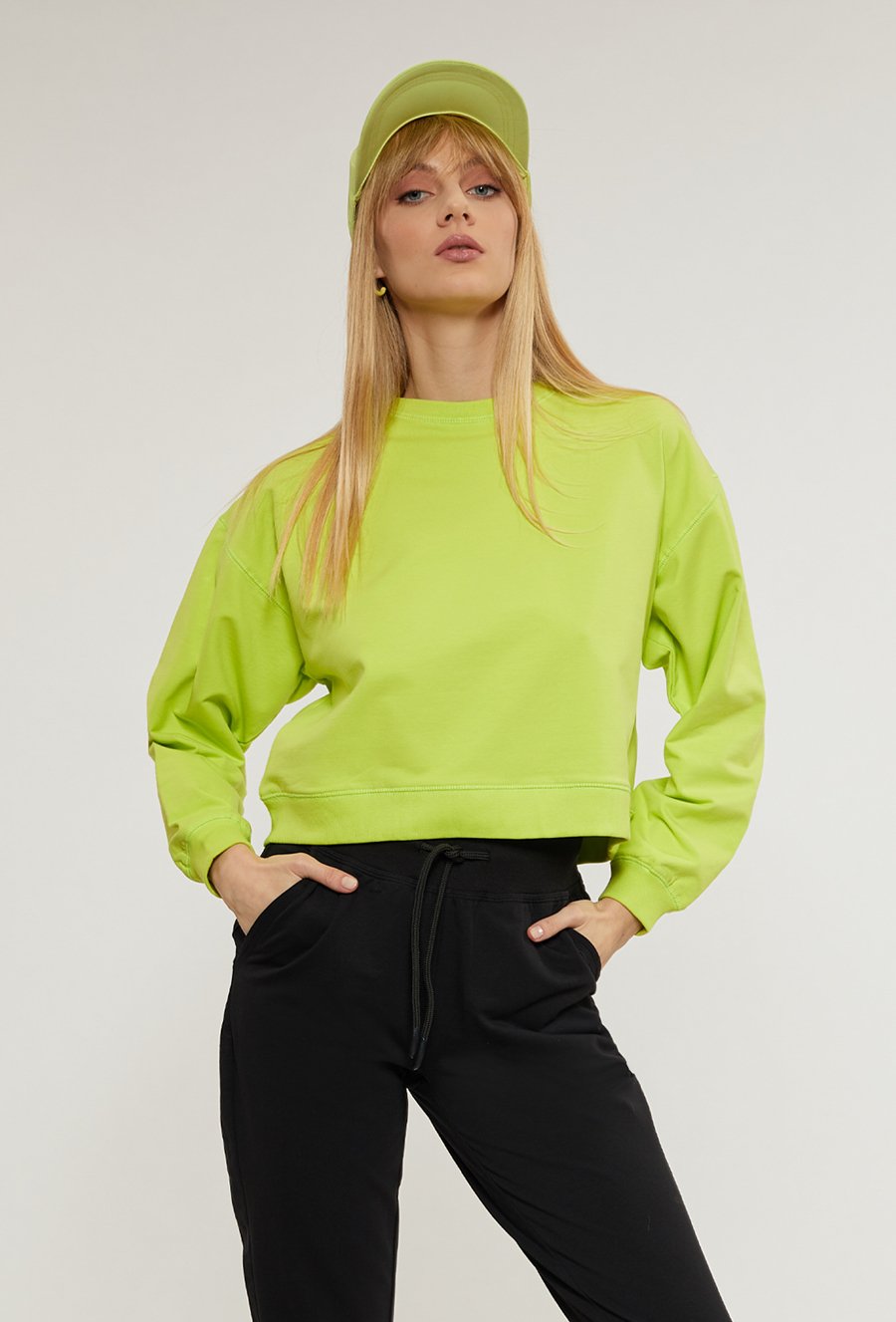 Gładka bluza crop top