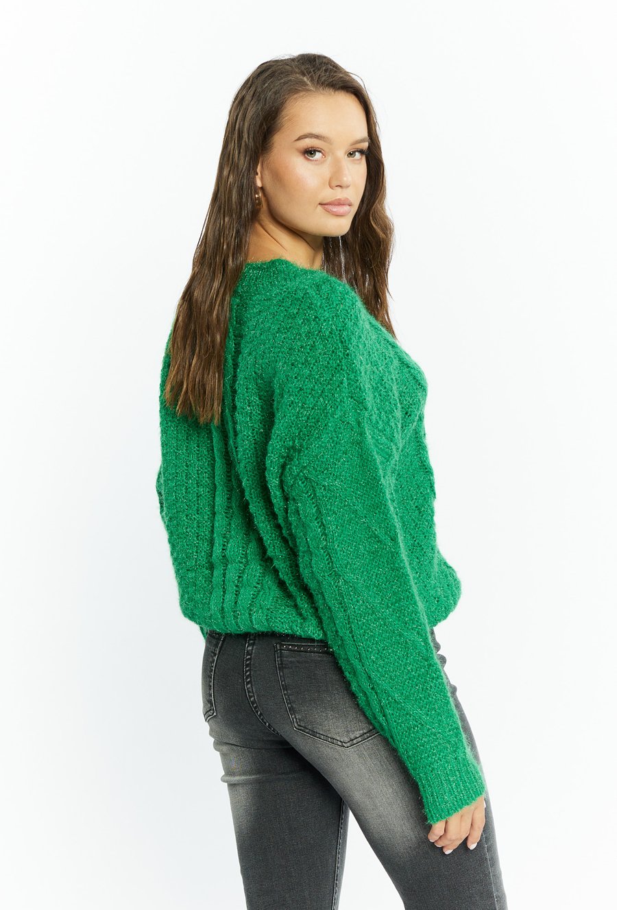 Sweter damski ze splotem