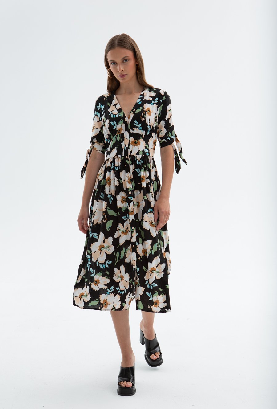 Długa wiskozowa sukienka