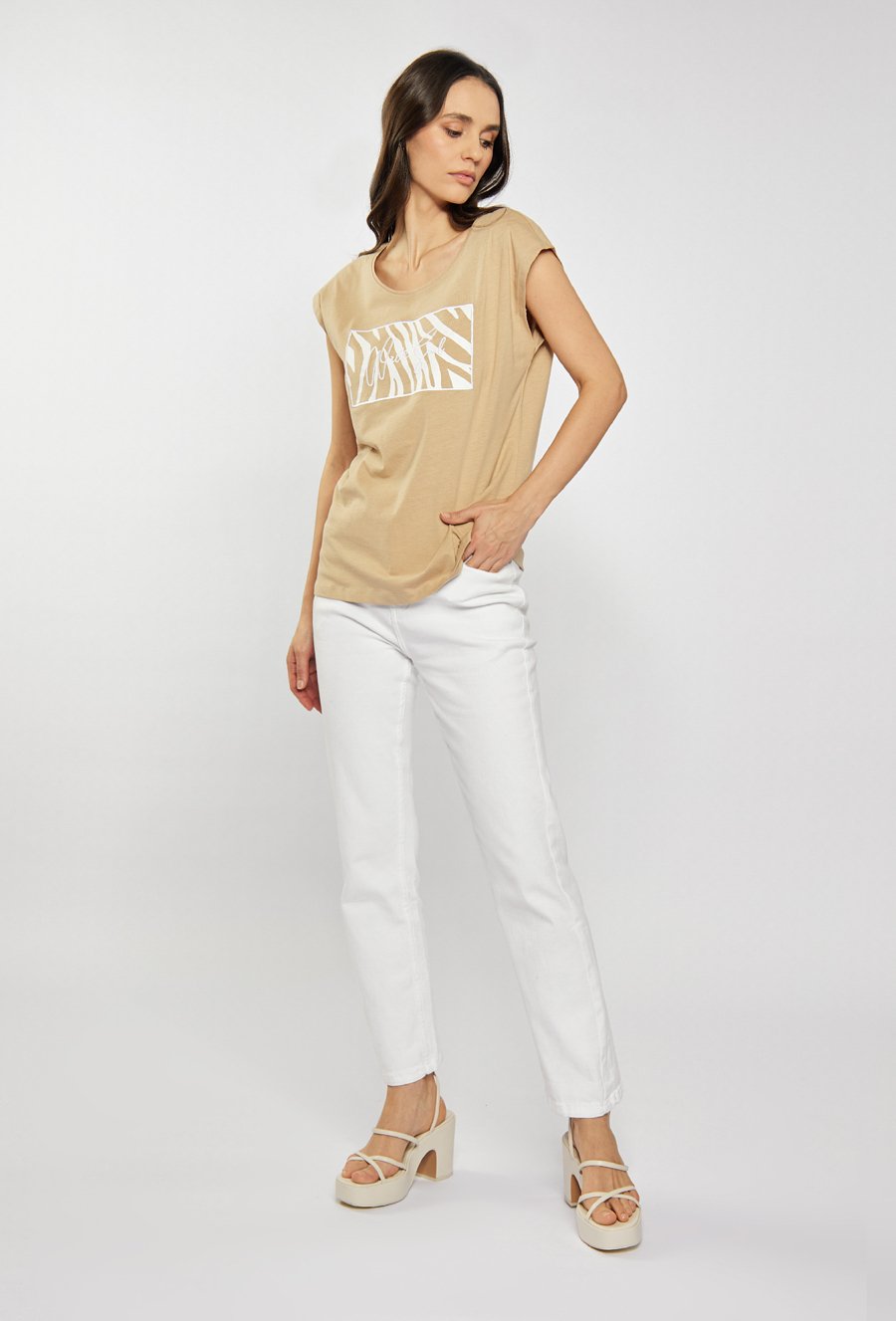 Bawełniany t-shirt z wzorem