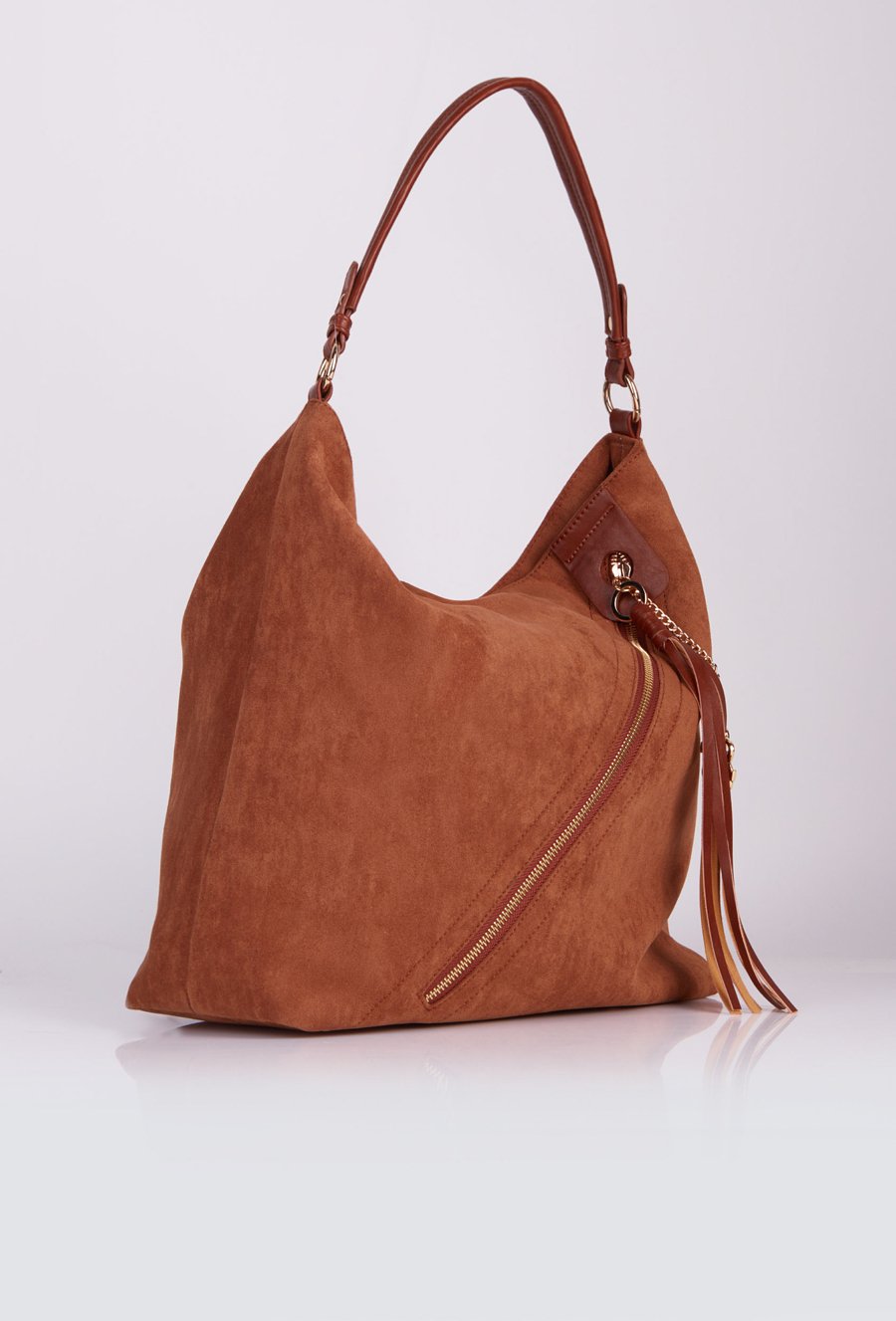 Torba typu worek z imitacji zamszu