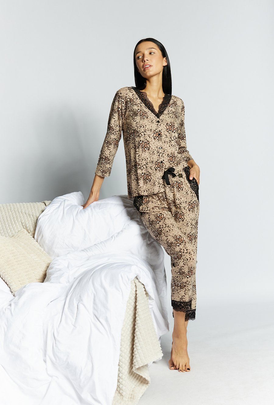 Wzorzysta koszulka od piżamy