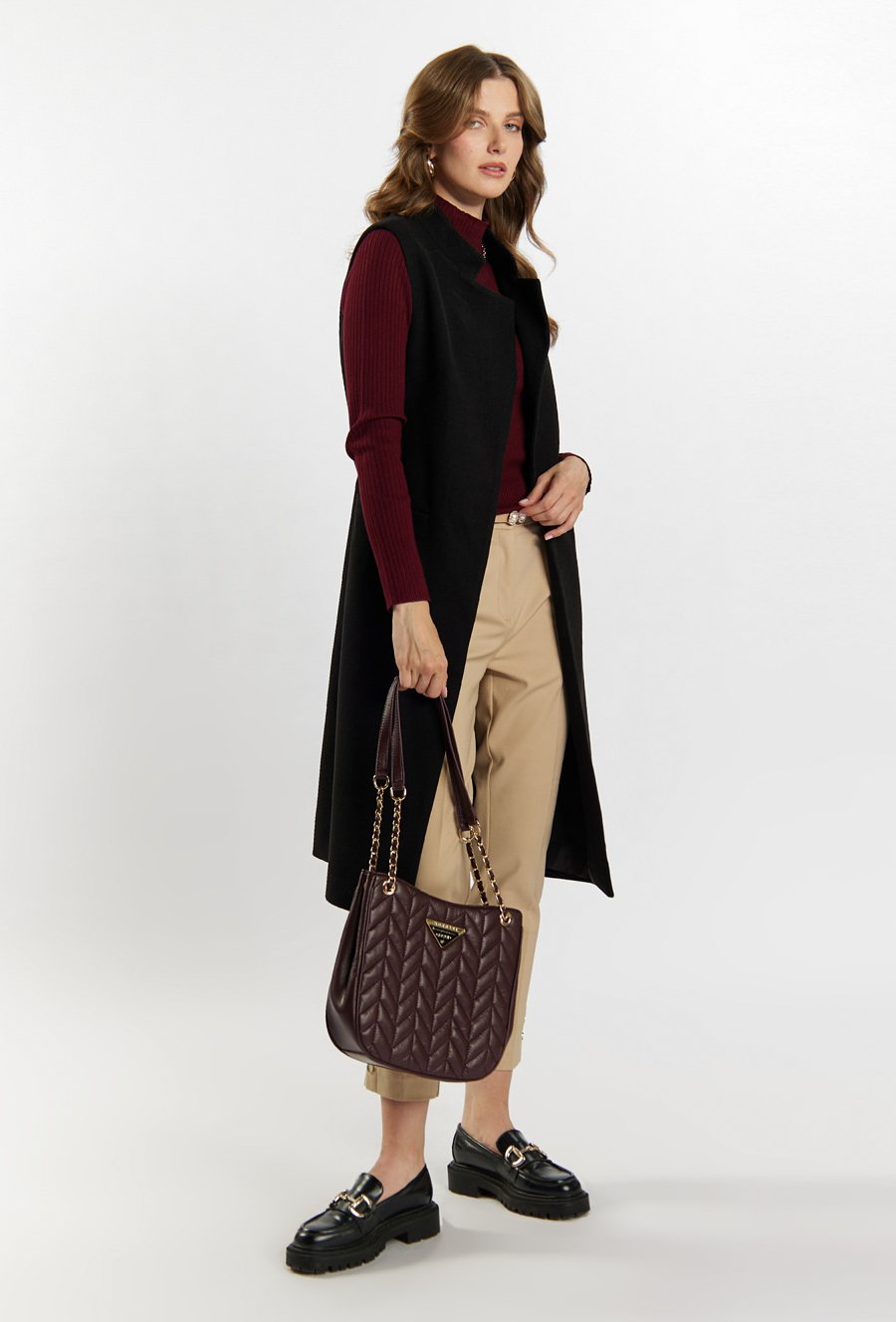 Torba z pikowaniem na przednim panelu