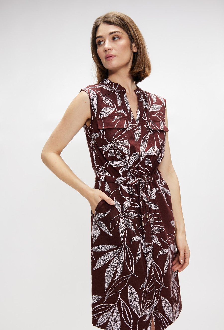 Sukienka damska z wiązaniem