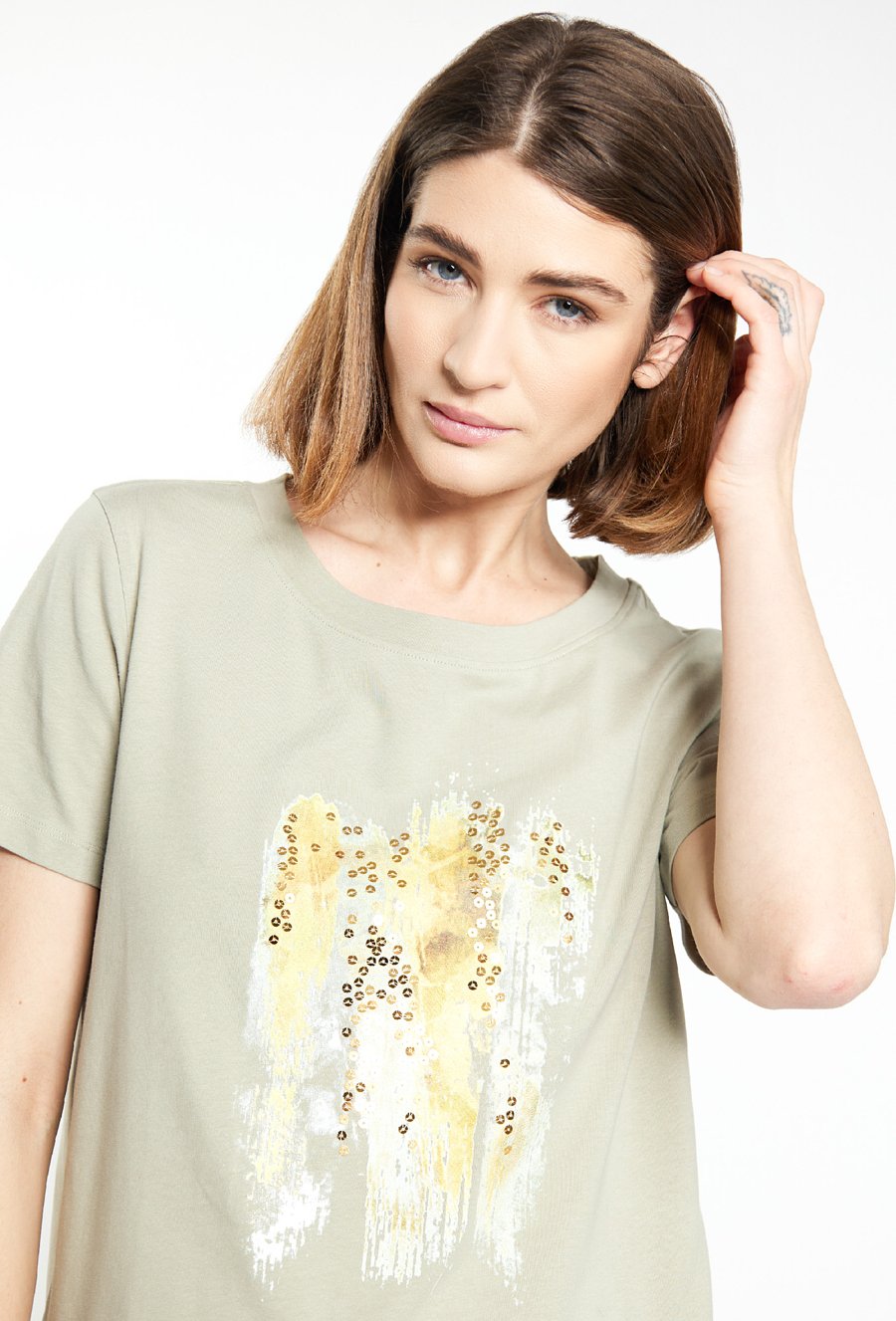 T-shirt damski z cekinami