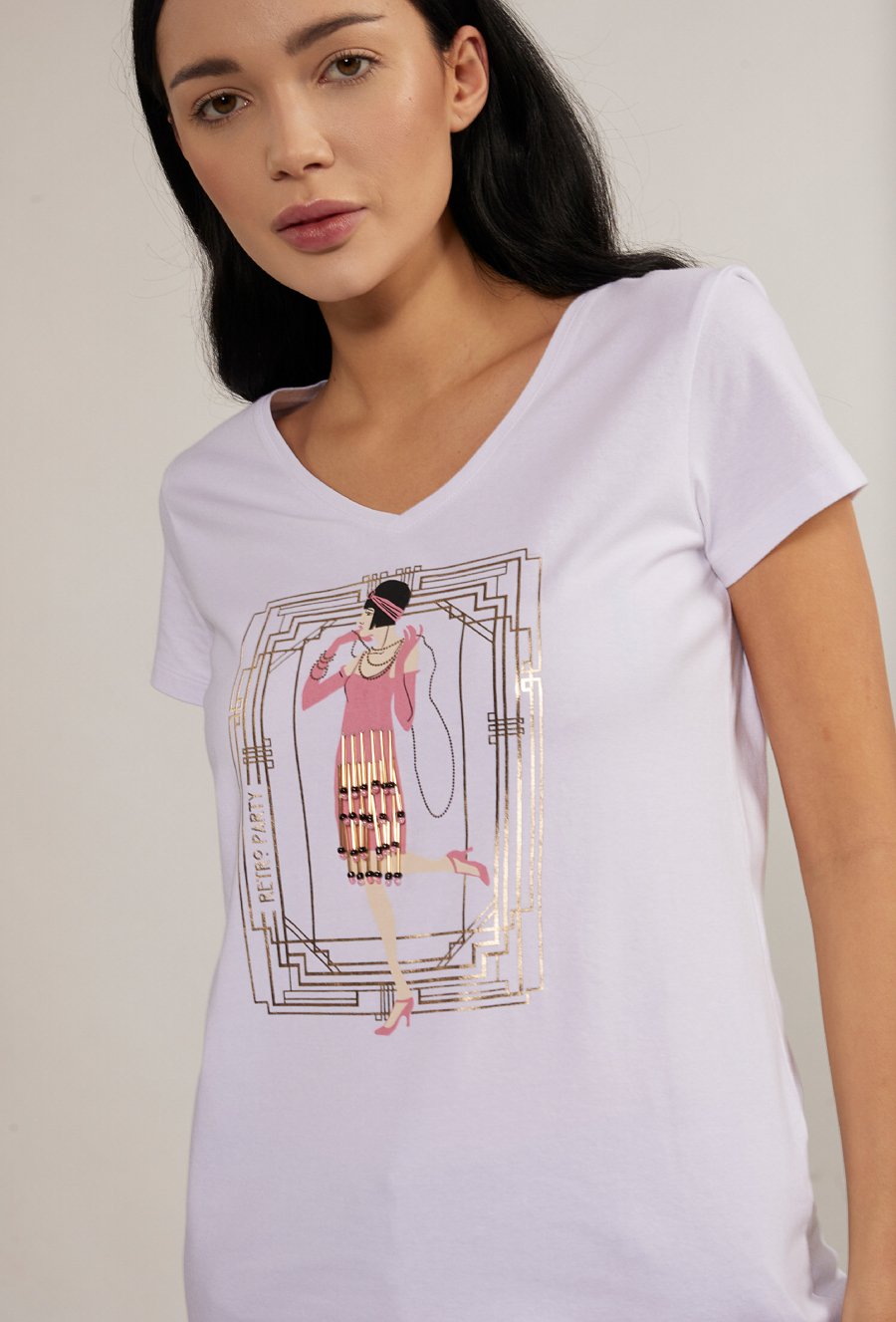 Bawełniany t-shirt z aplikacją