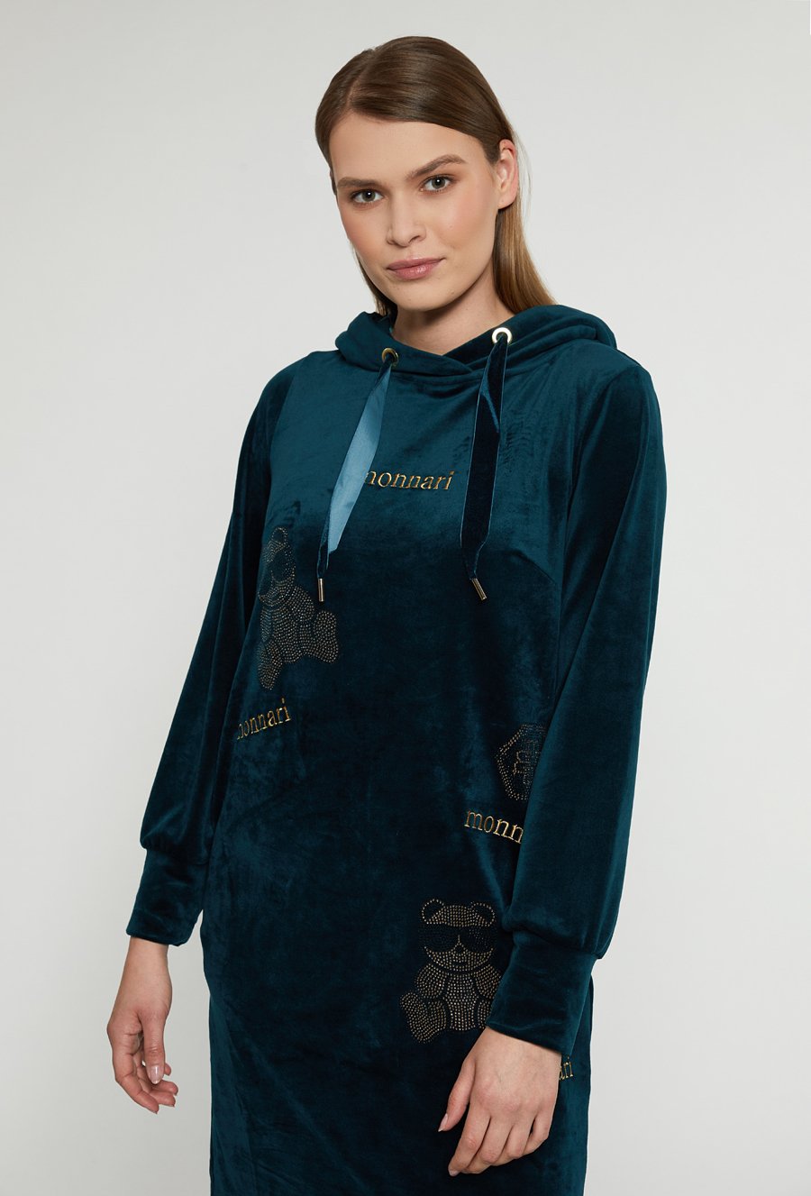 Welurowa sukienka damska