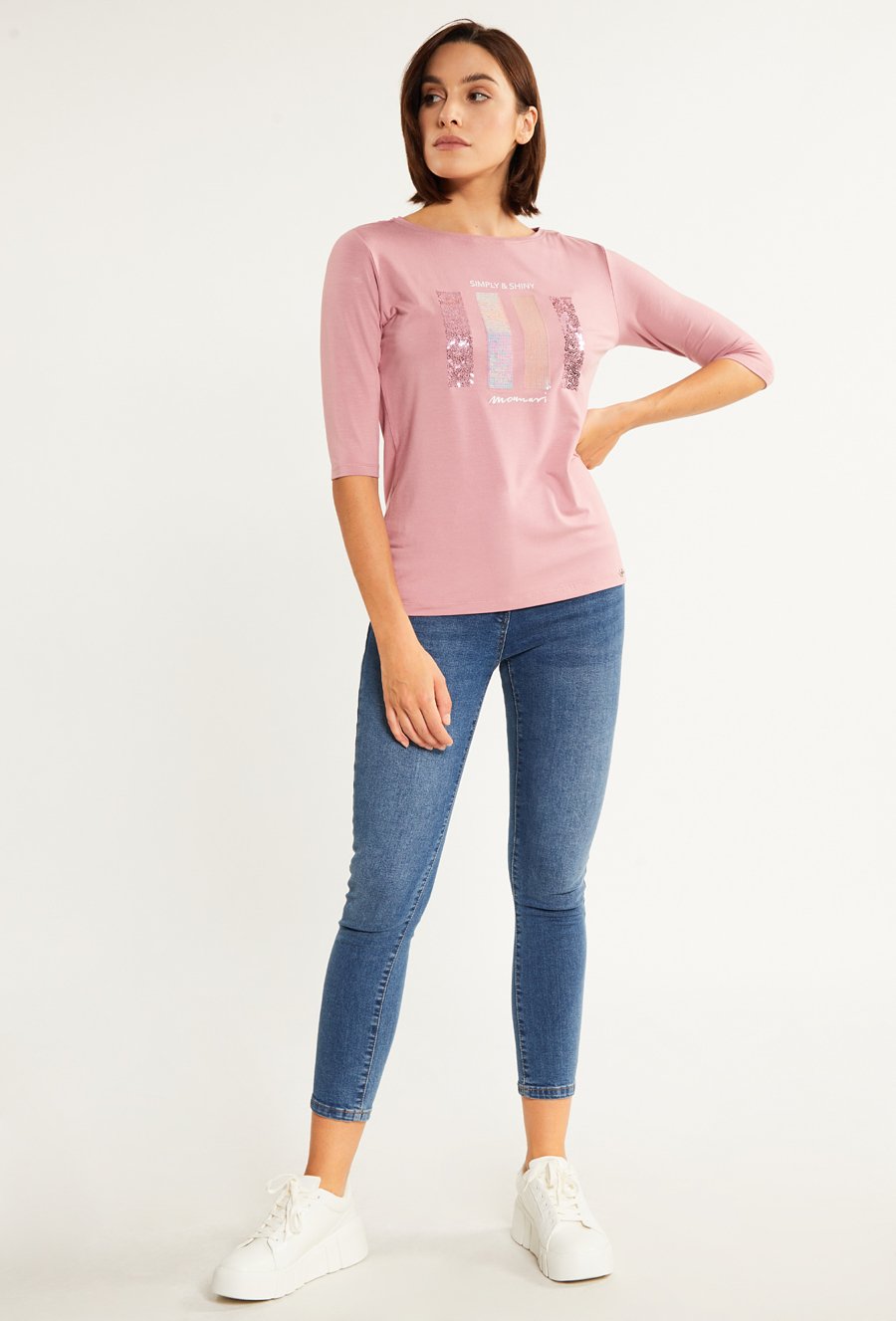 T-shirt z ozdobnym panelem