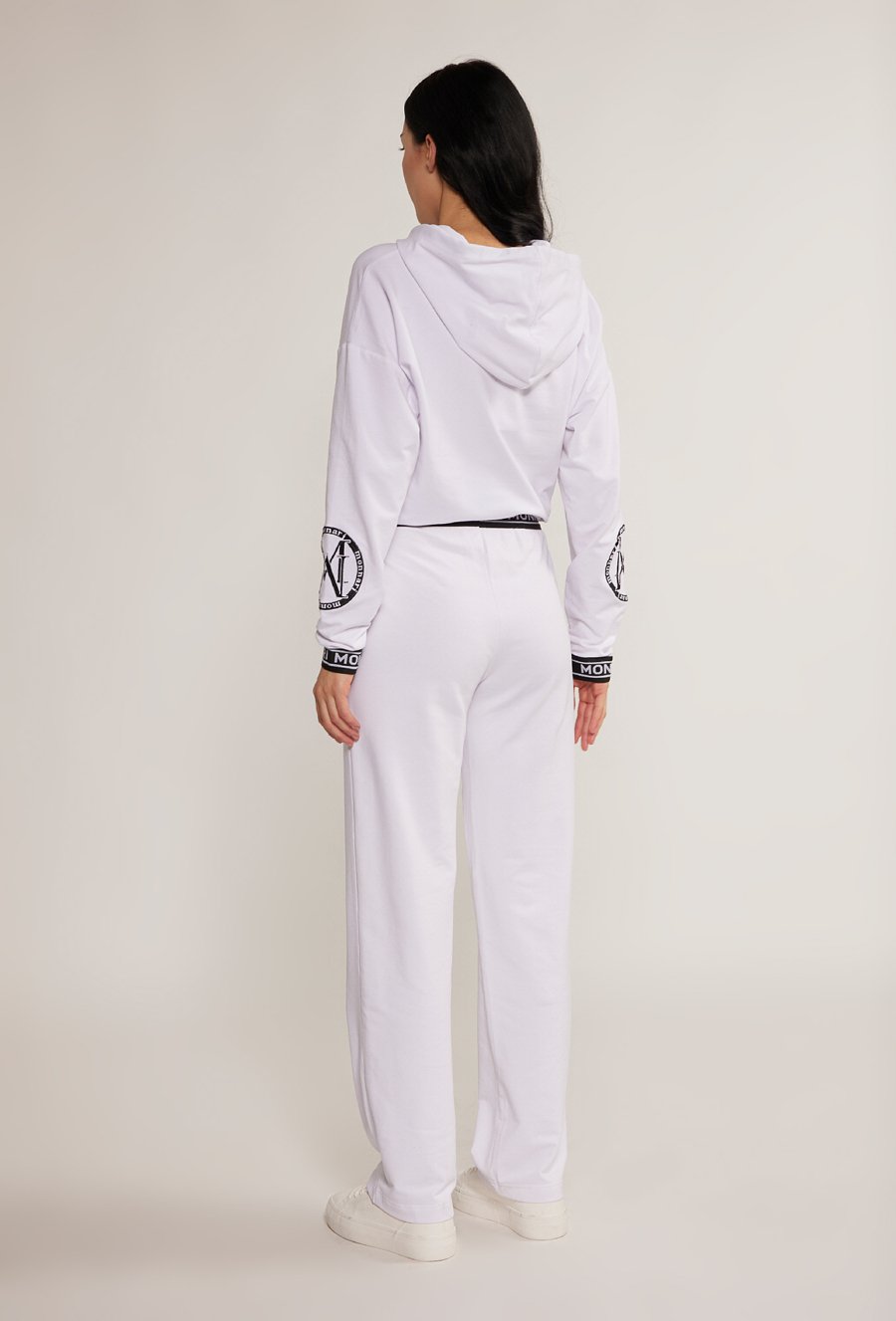 Bawełniane spodnie z szeroką nogawką