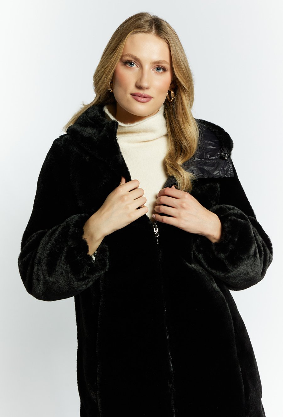 Dwustronny płaszcz damski