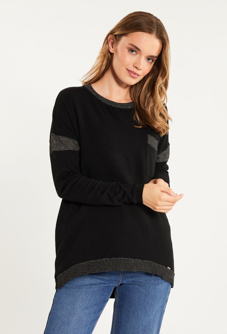 Sweter damski z kieszonką