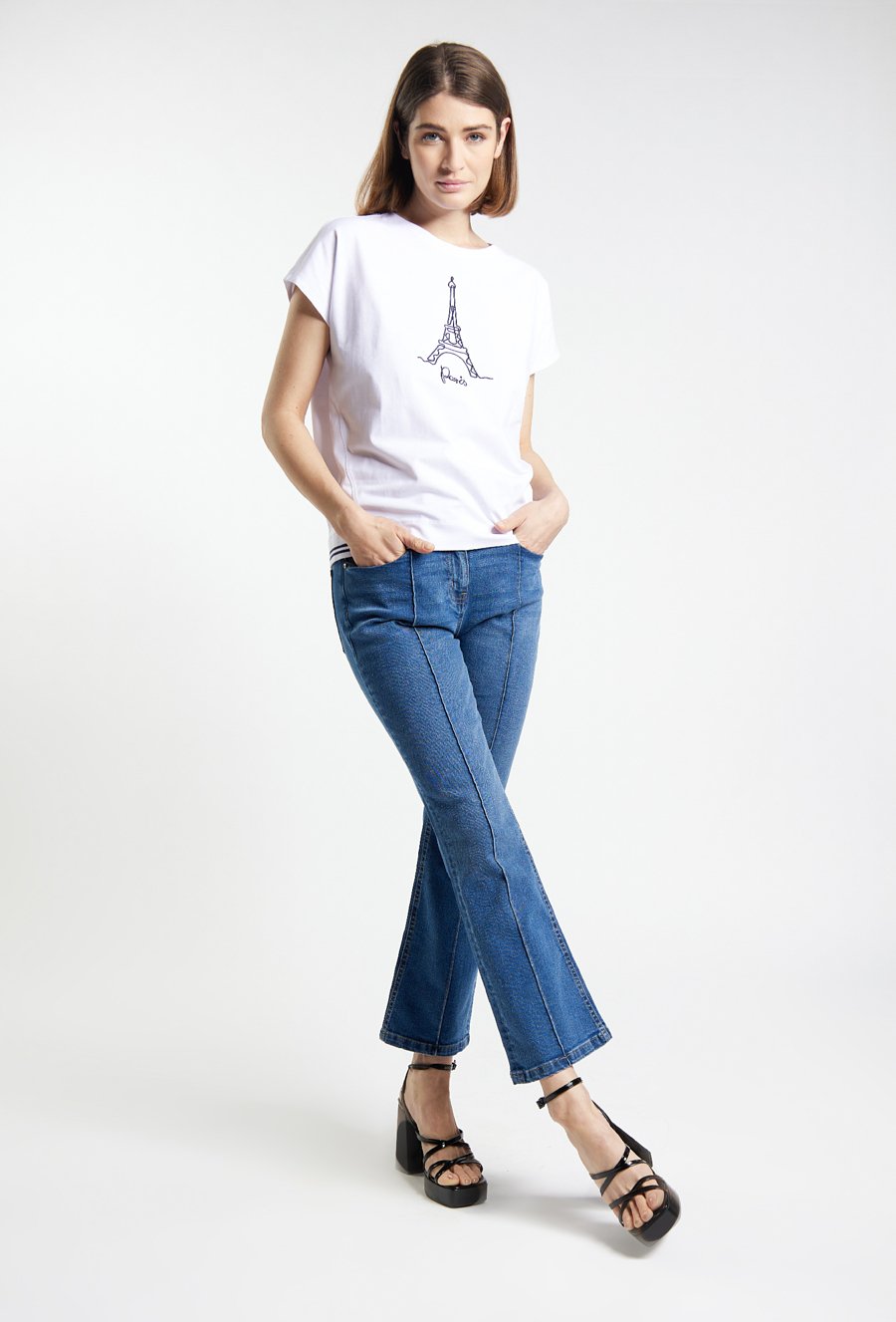 T-shirt damski z nadrukiem Paris