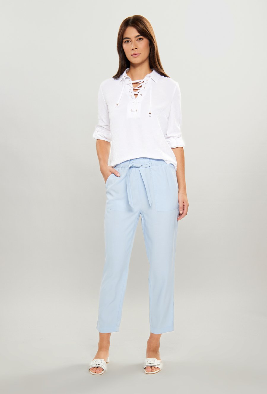 Gładkie spodnie z wiskozy