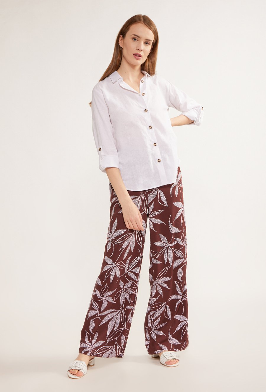 Wzorzyste luźne spodnie