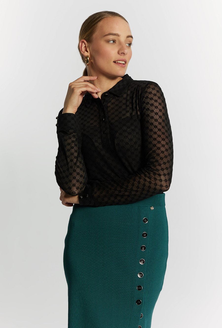 Bluzka damska z kołnierzem