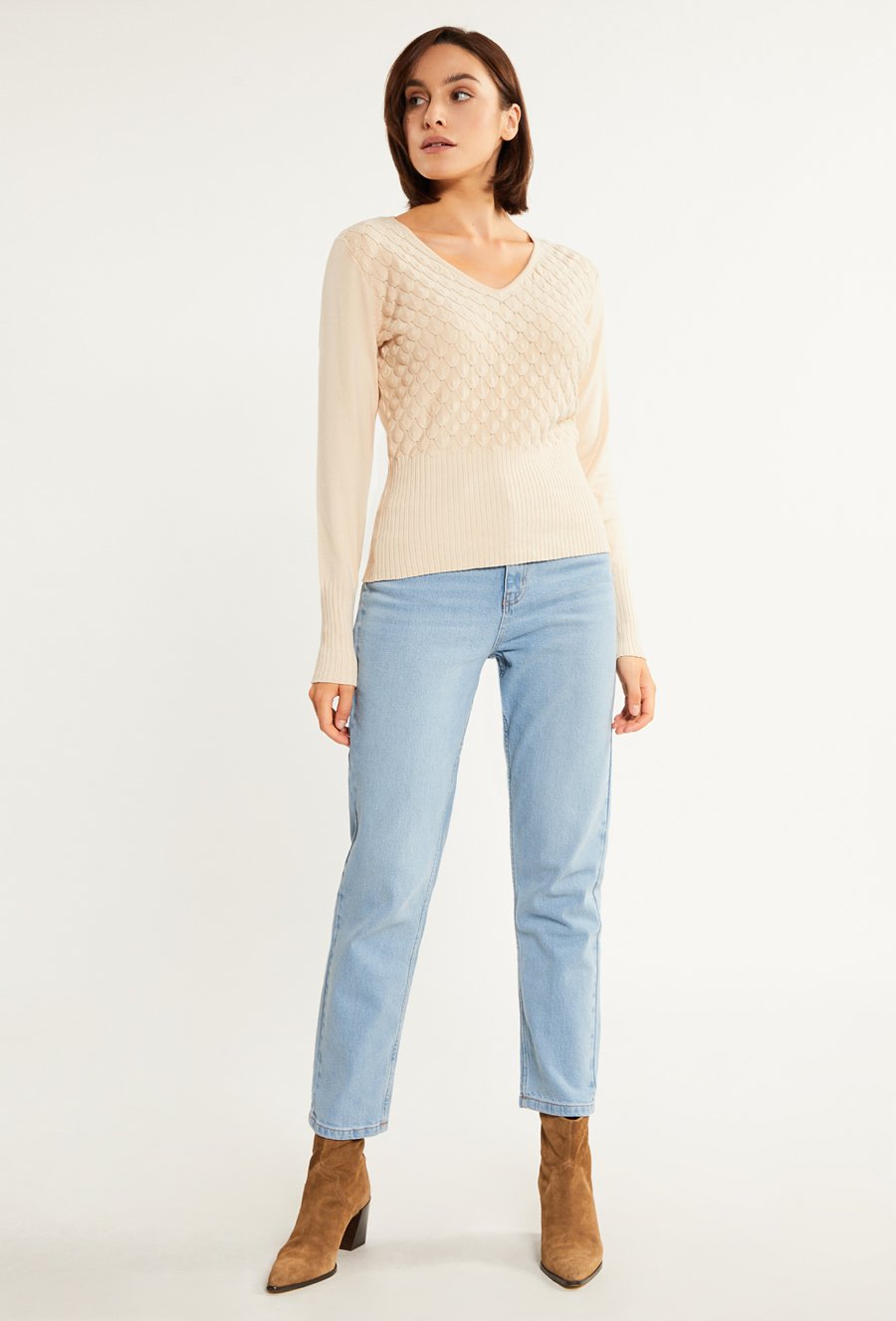 Dopasowany sweter z długim rękawem