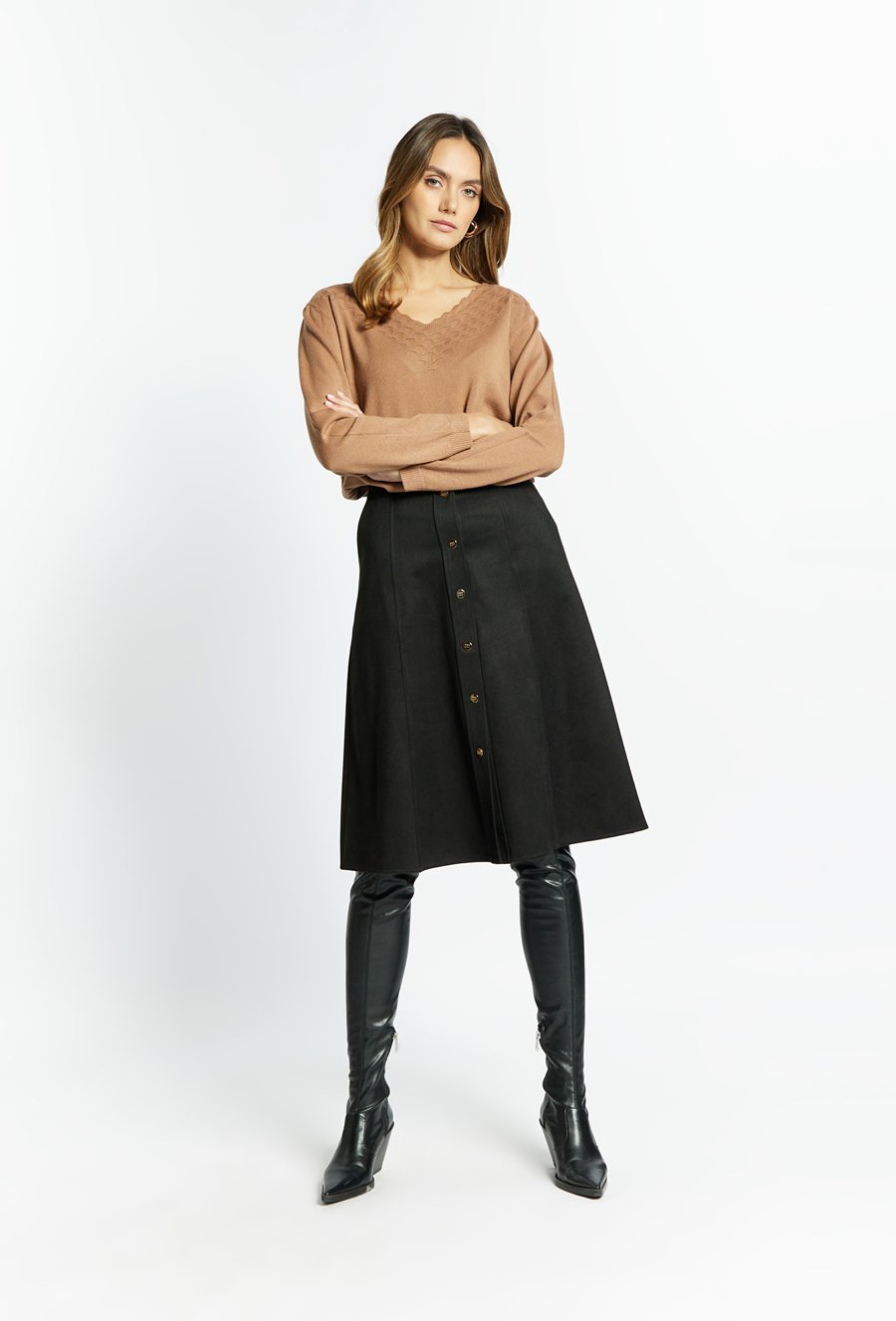 Sweter damski ze zdobieniem