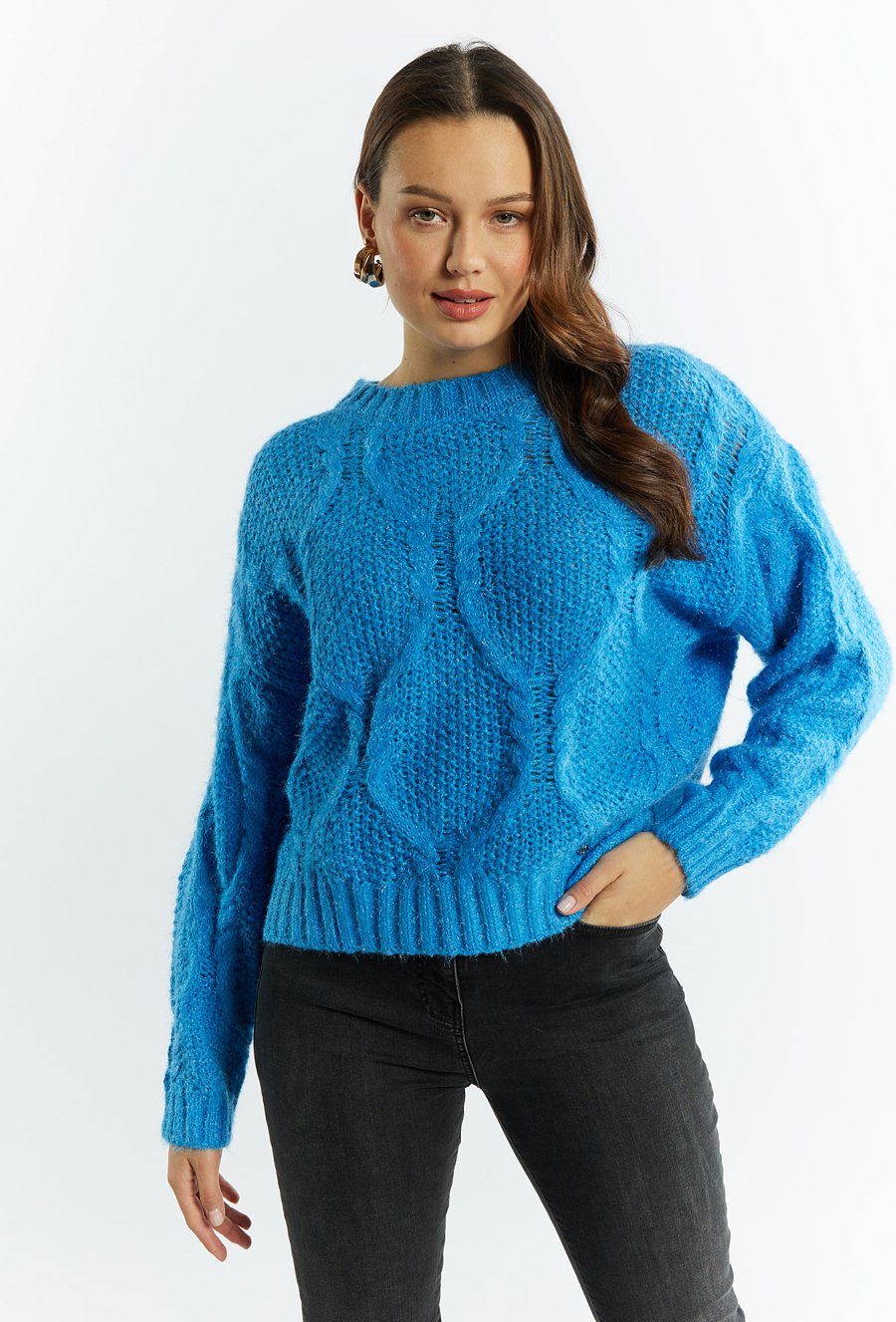 Sweter damski ze splotem