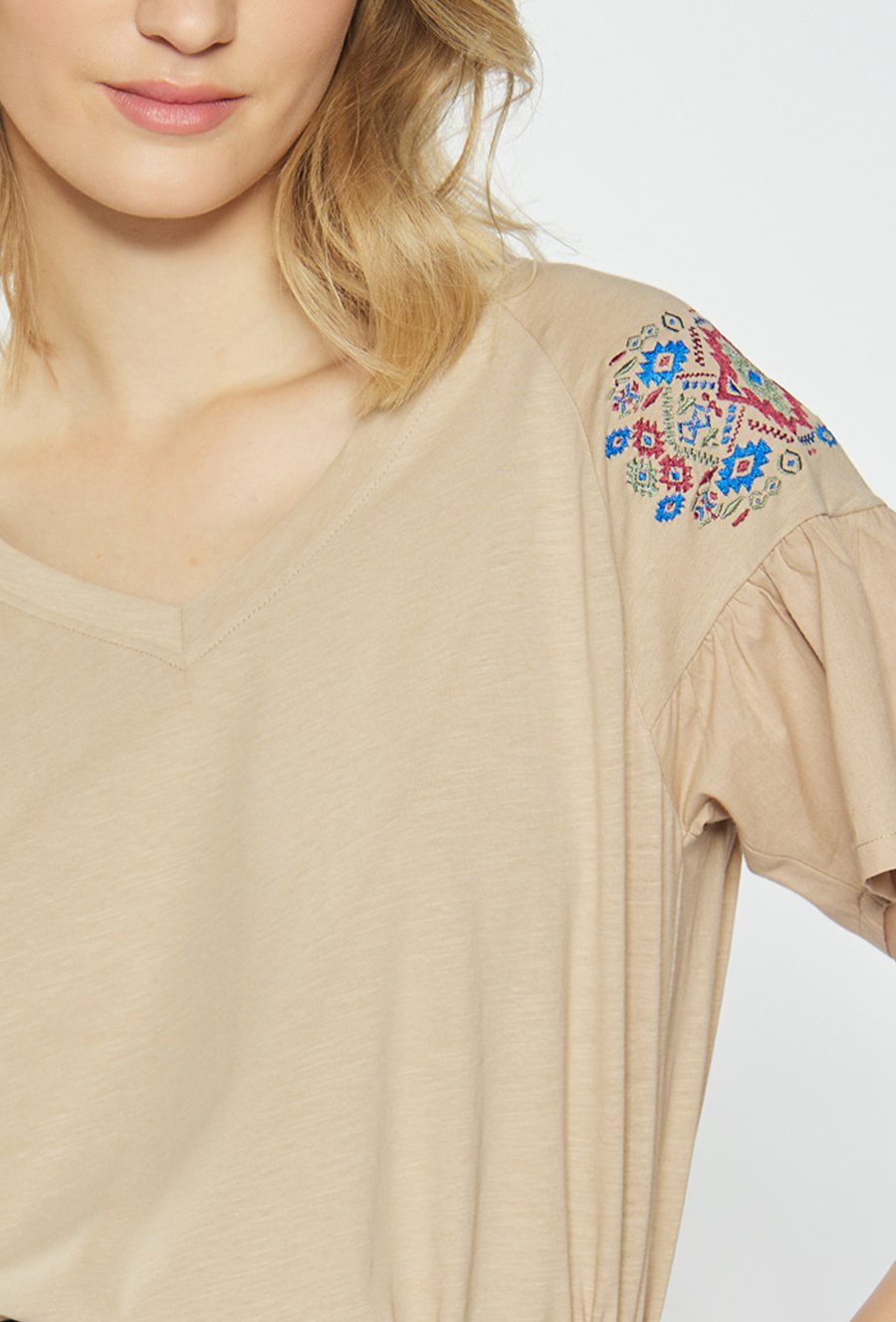 Bawełniana bluzka z wzorem boho