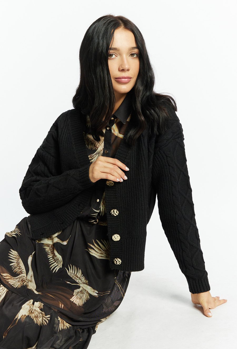 Sweter z ozdobnym splotem