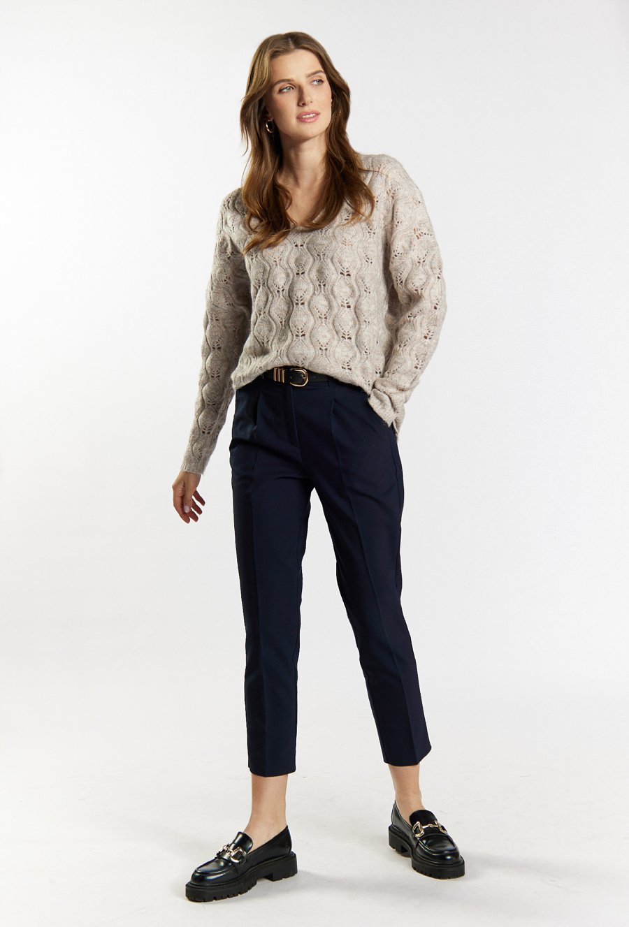 Sweter damski z domieszką wełny