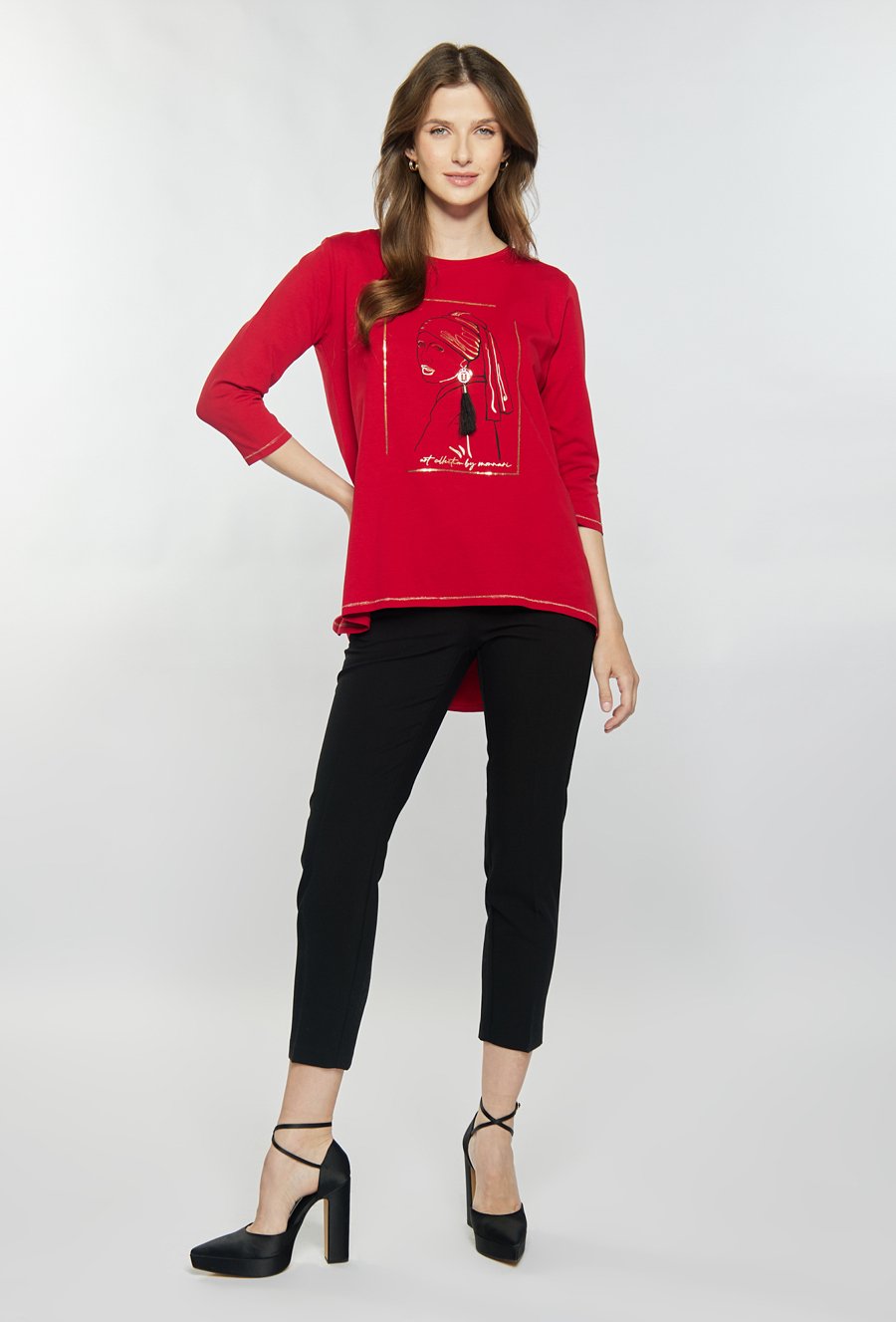 Bawełniana bluzka z aplikacją